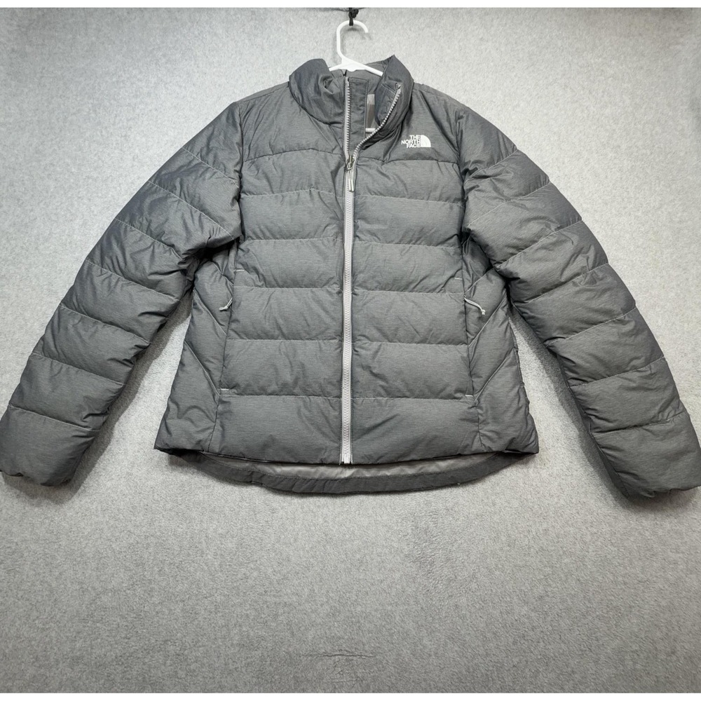 The North Face Minoqua Down Jacket Womens Medium Gray 550 Puffer Ski Outdoor